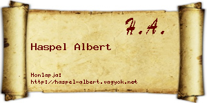 Haspel Albert névjegykártya