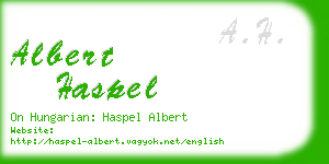 albert haspel business card